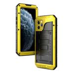 For iPhone 11 Pro Dustproof Shockproof Waterproof Silicone + Metal Protective Case(Yellow)