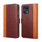 For OPPO Find X5 Pro Ostrich Texture Flip Leather Case(Brown)