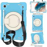 For Samsung Galaxy Tab A8 10.5 2021 Silicone + PC Full Body Protection Tablet Case With Holder & Strap(Sky Blue)