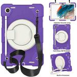For Samsung Galaxy Tab A8 10.5 2021 Silicone + PC Full Body Protection Tablet Case With Holder & Strap(Dark Purple)