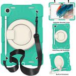 For Samsung Galaxy Tab A8 10.5 2021 Silicone + PC Full Body Protection Tablet Case With Holder & Strap(Mint Green)