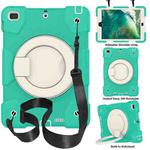 For iPad 9.7 2018 Silicone + PC Full Body Protection Tablet Case With Holder & Strap(Mint Green)