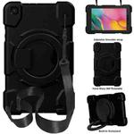For Samsung Galaxy Tab A 8.0 2019 Silicone + PC Full Body Protection Tablet Case With Holder & Strap(Black)
