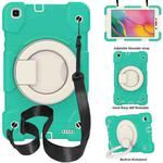 For Samsung Galaxy Tab A 8.0 2019 Silicone + PC Full Body Protection Tablet Case With Holder & Strap(Mint Green)