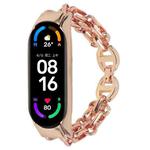 For Xiaomi Mi Band 4 / 3 Metal Chain Stainless Steel Watch Band(Rose Gold)