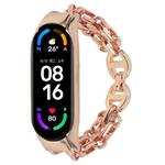 For Xiaomi Mi Band 7 Metal Chain Stainless Steel Watch Band(Rose Gold)