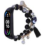 For Xiaomi Mi Band 7 Round Bead Chain Watch Band(Black)