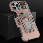 For iPhone 13 Pro Max MechaWarrior Multifunctional Holder Phone Case (Pink)