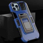 For iPhone 13 Pro MechaWarrior Multifunctional Holder Phone Case (Blue)