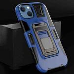 For iPhone 13 MechaWarrior Multifunctional Holder Phone Case(Blue)