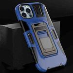For iPhone 12 Pro MechaWarrior Multifunctional Holder Phone Case(Blue)
