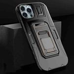 For iPhone 12 Pro MechaWarrior Multifunctional Holder Phone Case(Black)
