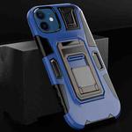 For iPhone 12 mini MechaWarrior Multifunctional Holder Phone Case (Blue)