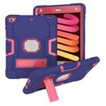 For iPad mini 3/2/1 Silicone + PC Protective Case with Stand(Blue + Pink)