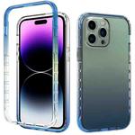 For iPhone 14 Pro Max Two-color Gradual Change PC+TPU Phone Case (Blue)