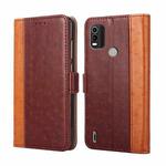 For Nokia C21 Plus Ostrich Texture Flip Leather Phone Case(Brown)