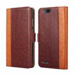 For ZTE Tempo X / Vantage Z839 / N9137 Ostrich Texture Flip Leather Phone Case(Brown)