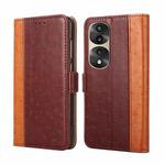 For Honor 70 Pro / 70 Pro+ Ostrich Texture Flip Leather Phone Case(Brown)
