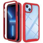 For iPhone 14 Plus Starry Sky Solid Color PC + TPU Phone Case  (Red)