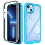 For iPhone 14 Starry Sky Solid Color PC + TPU Phone Case (Light Blue)