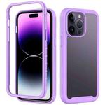 For iPhone 14 Pro Starry Sky Solid Color PC + TPU Phone Case (Purple)