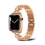 D-shaped Rhombus Metal Watch Band For Apple Watch Series 8&7 41mm / SE 2&6&SE&5&4 40mm / 3&2&1 38mm(Rose Gold)