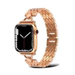 D-shaped Rhombus Metal Watch Band For Apple Watch Ultra 49mm / Series 8&7 45mm / SE 2&6&SE&5&4 44mm / 3&2&1 42mm(Rose Gold)