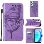 For OnePlus Nord CE 2 Lite 5G Embossed Butterfly Leather Phone Case(Purple)