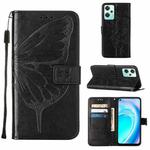 For OnePlus Nord CE 2 Lite 5G Embossed Butterfly Leather Phone Case(Black)