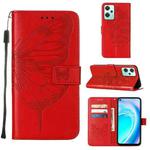 For OnePlus Nord CE 2 Lite 5G Embossed Butterfly Leather Phone Case(Red)