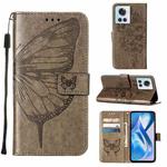 For OnePlus Ace 5G Embossed Butterfly Leather Phone Case(Grey)