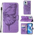 For OnePlus Ace 5G Embossed Butterfly Leather Phone Case(Purple)