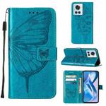 For OnePlus Ace 5G Embossed Butterfly Leather Phone Case(Blue)