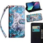 For iPhone 14 Plus 3D Painting Pattern Coloured Drawing Leather Phone Case  (Tiger)