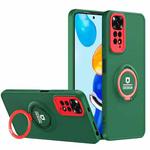 For Xiaomi Redmi Note 11 2022 6.43 inch / Note 11S International Eagle Eye Ring Holder Phone Case(Dark Green + Red)