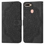 For OPPO A7 / A5s Mandala Embossed Flip Leather Phone Case(Black)