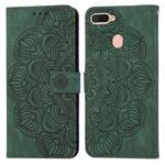 For OPPO A7 / A5s Mandala Embossed Flip Leather Phone Case(Green)