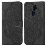 For OPPO A9 2020 Mandala Embossed Flip Leather Phone Case(Black)