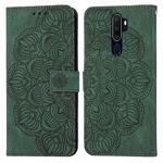 For OPPO A9 2020 Mandala Embossed Flip Leather Phone Case(Green)