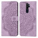 For OPPO A9 2020 Mandala Embossed Flip Leather Phone Case(Purple)