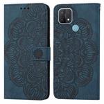 For OPPO A15 Mandala Embossed Flip Leather Phone Case(Blue)