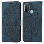For OPPO A53s Mandala Embossed Flip Leather Phone Case(Blue)