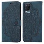 For OPPO A54 4G Mandala Embossed Flip Leather Phone Case(Blue)