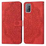 For OPPO A92 / A72 / A52 Mandala Embossed Flip Leather Phone Case(Red)