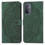 For OPPO A93 5G Mandala Embossed Flip Leather Phone Case(Green)