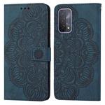 For OPPO A93 5G Mandala Embossed Flip Leather Phone Case(Blue)