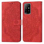 For OPPO A94 5G Mandala Embossed Flip Leather Phone Case(Red)