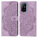 For OPPO A94 5G Mandala Embossed Flip Leather Phone Case(Purple)