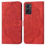 For OPPO A96 4G / Realme 9i Mandala Embossed Flip Leather Phone Case(Red)