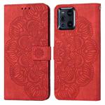 For OPPO Find X3 / Find X3 Pro Mandala Embossed Flip Leather Phone Case(Red)